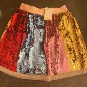 NWT Mini Boden Ranbow Sequin Tulle skirt